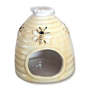 Transpac Yellow Beehive Sponge Scrubby Holder Daisy Top Ceramic Kitchen Gift NEW